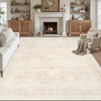Area Rugs 9x12 Living Room: Bedroom Neutral Washable Carpet Beige by Luxturiy