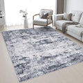 5x7 Area Rug Living Room: Modern Washable Indoor Soft Carpet Grey by FXRHLP