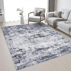 5x7 Area Rug Living Room: Modern Washable Indoor Soft Carpet Grey by FXRHLP