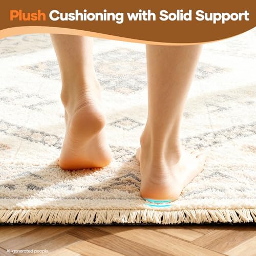 Veken Non Slip Cushioned Rug Pad Gripper, Felt and Silicone Backing, 7 x 10 Ft, 1/4 inch Thick Carpet Liner Protector Mat for Area Rugs and Hardwood Floors, with Over 99 Pcs Anti-Slip Strips Pattern - Image 6