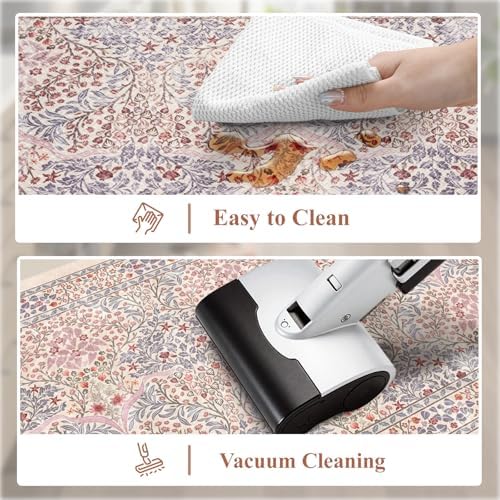Collive Kitchen Mats for Floor, Blush Washable Kitchen Rugs Sets of 2 - Image 5