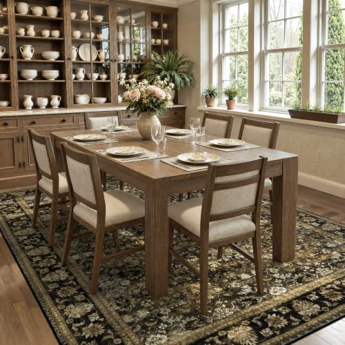 5x7 Area Rug for Living Room, Non-Slip Washable Large Carpet, Mocha Brown - Image 2