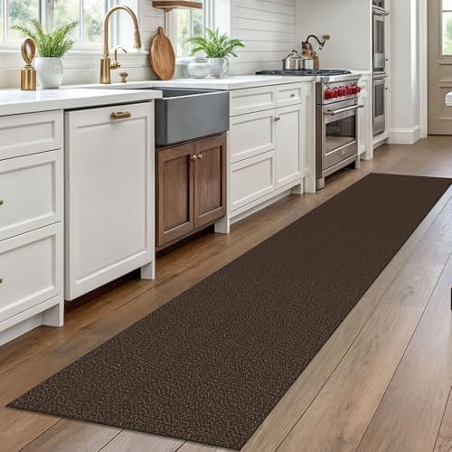 EARTHALL Washable Runner Rug, Non Slip Hallway Rug, 2x10 Ft, Brown/Coffee - Image 5