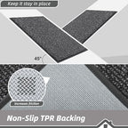 BEQHAUSE Dirt Trapper Door Mat 24"x60", Non-Slip Washable Doormat, Charcoal - Image 6