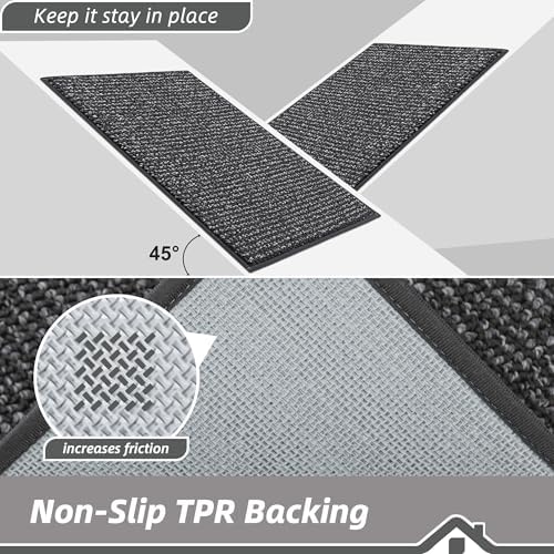 BEQHAUSE Dirt Trapper Door Mat 32"x48", Non-Slip Washable Doormat, Charcoal - Image 6