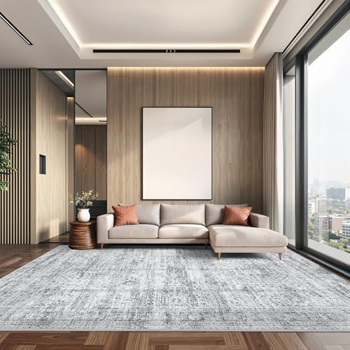 8x10 Area Rugs for Living Room,Large Washable Rug,Grey - Image 3