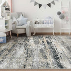 pmtsns Area Rugs 5x7 for Living Room: Washable Rug Modern Abstract Neutral Soft Non-Slip Low-Pile Indoor Carpet for Bedroom Dining Room Playroom Home Office (Black Grey Brown, 5'x7') - Image 6