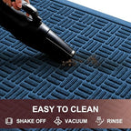 Mibao Front Door Mat Outside Entrance, 36" x 24", Heavy Duty Welcome Mat, Stain and Fade Resistant, Dirt Trapper Doormat, Super Absorbent Indoor Outdoor Entryway Mat with Non-Slip Backing, Blue - Image 4