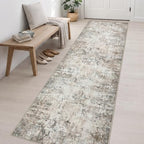 3x14 Washable Runner Rug：Modern Abstract Kitchen Soft Carpet Brown - Image 3