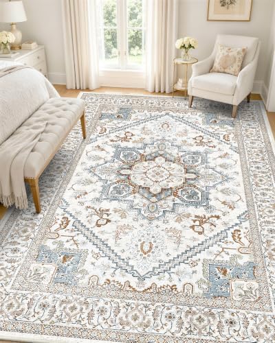 OLANLY 5x8 Washable Area Rug, Soft Non Slip Carpet for Living Room by OLANLY