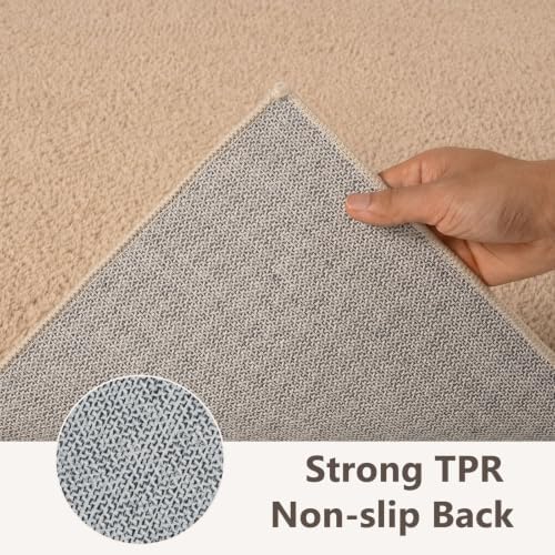 2x3 Beige Solid Area Rug Washable Non-Slip Soft for Entryway Front Door - Image 6