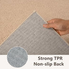2x6 Beige Solid Runner Rug Washable Non-Slip for Kitchen Hallway Bathroom - Image 5