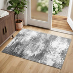 Entryway Rug 2x3 Grey Door Mat Indoor Entrance 24x36, Washable Small Throw Rugs for Kitchen Floor, Entry, Front Door, Bedroom Bedside, Non-Slip Low Pile Stain & Fade Resistant, Abstract Gray by Acapet
