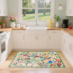 PLHXFR 2x3 Small Entryway Rug: Floral Washable Indoor Soft Carpet Green - Image 4