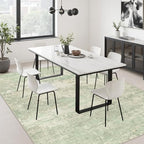 5x8 Area Rug Living Room: Modern Washable Soft Carpet Green Cream - Image 4
