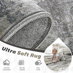 pmtsns Area Rugs 5x7 for Living Room: Washable Rug Modern Abstract Neutral Soft Non-Slip Low-Pile Indoor Carpet for Bedroom Dining Room Playroom Home Office (Black Grey Brown, 5'x7') - Image 4