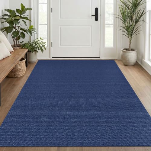EARTHALL Washable Area Rug, Non Slip Entryway Rug, 4x6 Ft, Heathered Blue by Unknown