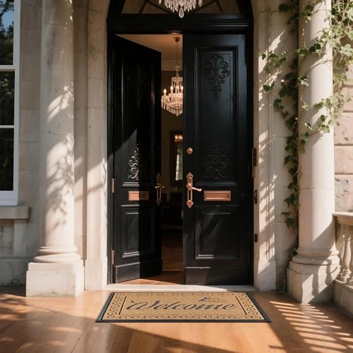 Yimobra Welcome Mat, Heavy Duty Sturdy Door Mats for Home Entrance Outdoor Indoor, Front Doormat for Outside Patio Floor Entry Porch Garage Office, Waterproof, Low Profile, 47 x 24, Yellow - Image 3