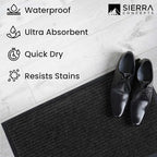 Front Door Mat, Indoor Outdoor Welcome Entryway Muddy Entrance, 30x17 Black - Image 6