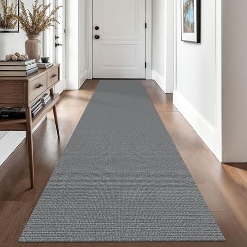 EARTHALL Washable Runner Rug, Non Slip Hallway Runner, 2.6x10 Ft, Dark Gray by Unknown