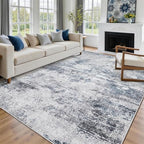 5x7 Area Rugs for Living Room Washable Bedroom Dining Room Blue Grey - Image 3