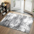 Entryway Rug 3x5 Grey Door Mat Indoor Entrance 36x60, Washable Small Throw Rugs for Kitchen Floor, Entry, Front Door, Bedroom Bedside, Non-Slip Low Pile Stain & Fade Resistant, Abstract Gray by Acapet