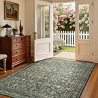 2x5 Area Rugs for Entryway, Green Washable Non-Slip Kitchen Runner Rug by Lofus