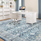 8x10 Area Rugs for Living Room Blue Washable Non-Slip Large Carpet - Image 3