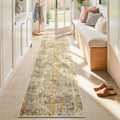 2x8 Beige Rug Runners for Hallways Kitchen Runner Rug Non Slip Washable Black Long Runner Rugs with Rubber Backing Soft Abstract Carpet Runner for Bedroom, Kitchen, Bathroom, Entryway by OmpaaHomeDecor