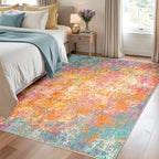 RELEANY Washable 4'x6' Abstract Area Rug for Living Room Starlight - Image 2