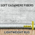 2'6''x8' Runner Rugs Washable Rug: Modern Abstract Black White Grey Carpet - Image 6