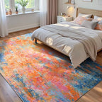 Ompaa Living Room Rug 5x7 Rainbow Area Rugs Washable Boho Colorful Rug Non Slip Abstract Vintage Indoor Large Carpet for Bedroom, Classroom, College Dorm, Farmhouse, Dining Room, Kids Playroom by OmpaaHomeDecor