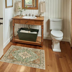 RELEANY Washable Area Rug, Small 2'x4', Brick/Brown/Green - Image 3