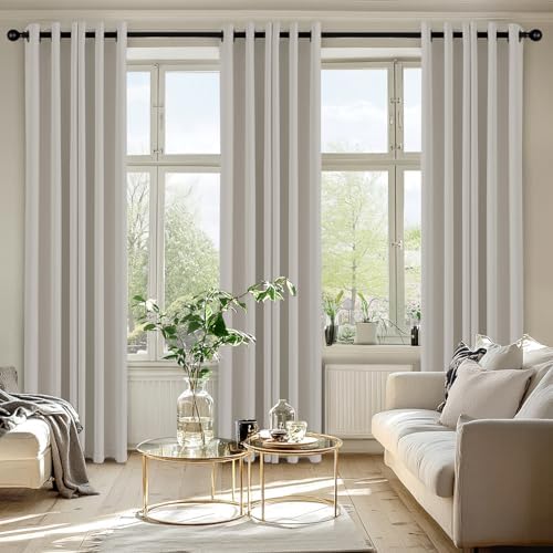 MIULEE Blackout Curtains for Bedroom 2 Panels 40 x 72 Inch Long Natural - Image 6