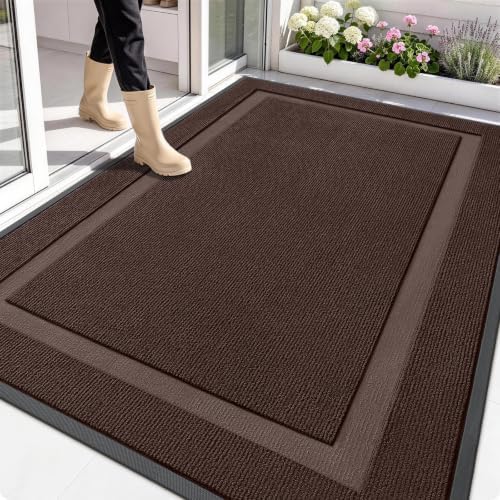 OLANLY Front Door Mat Outside 71x47, All-Season Heavy-Duty Rubber Doormat by OLANLY