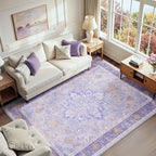 RELEANY Washable Area Rug, 7'x9', Purple by RELEANY