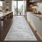 2x10 Runner Rug Non Slip,Washable Hallway Runner Rug,Grey - Image 5