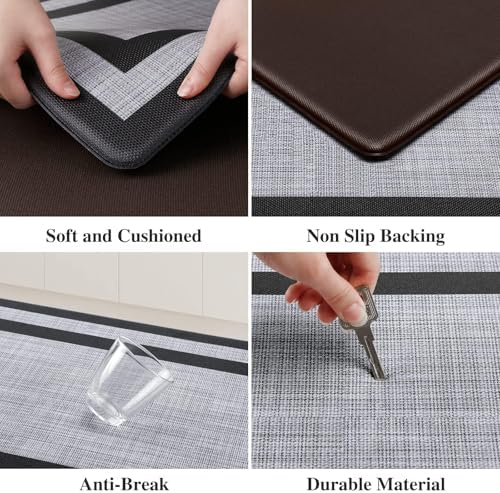 Mattitude Kitchen Mats Set of 2,Cushioned Anti-Fatigue Non-Skid Rug Sets - Image 3