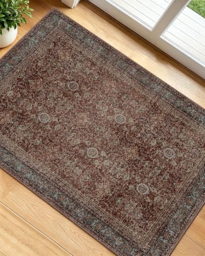 OLANLY 2x3 Washable Small Rug Non Slip Indoor Door Mat for Entryway Bedside