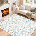 SameBed 4x6 Area Rug Living Room, Vintage Washable Carpet White by SameBed