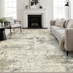 9x12 Area Rug Living Room: Modern Washable Soft Carpet Ash Brown by FXRHLP