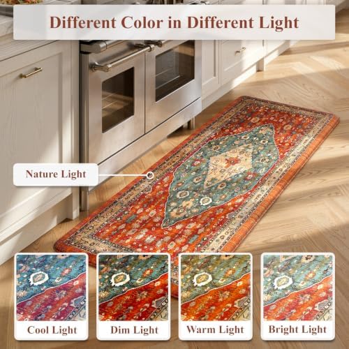 Collive Boho Cushioned Kitchen Mat, Anti Fatigue Mats for Kitchen Floor - Image 7