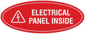 Signs ByLITA Oval Electrical Panel Inside Sign (Red) - Small 2 Pack
