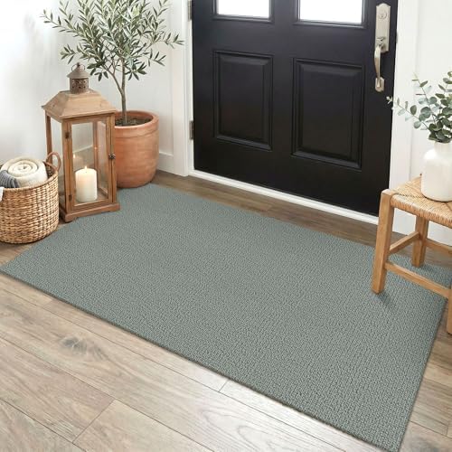 EARTHALL Washable Runner Rug, Non Slip Indoor Doormat, 2x4 Ft, Green/Grey by Unknown