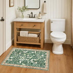 SameBed Washable 2x3 Entryway Area Rug, Vintage Kitchen Rug Brown Green - Image 4