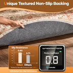 Veken Non Slip Cushioned Rug Pad Gripper, Felt and Silicone Backing, Round 8 Ft, 1/4 inch Thick Carpet Liner Protector Mat for Area Rugs and Hardwood Floors, with Over 99 Pcs Anti-Slip Strips Pattern - Image 3