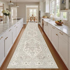 Madane Hallway Runner Rug 2'6''x14' Kitchen Runners Vintage, Beige/Brown - Image 3