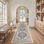 Madane Washable Runner Rugs 2x12 Long for Hallway Kitchen Soft, Navy Blue by Madane