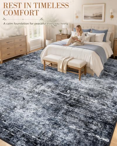 OLANLY 9x12 Washable Area Rug, Soft Non Slip Carpet for Bedroom Living Room - Image 4