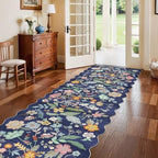 3x10 Long Hallway Runner Rug: Washable Wide 10ft Floral Low-Pile Carpet for Entryway Kitchen Non Slip Soft Living Room Bedroom Floor Mat Cute Area Rugs for Nursery Farmhouse Home Decor(3x10/Purple) - Image 2